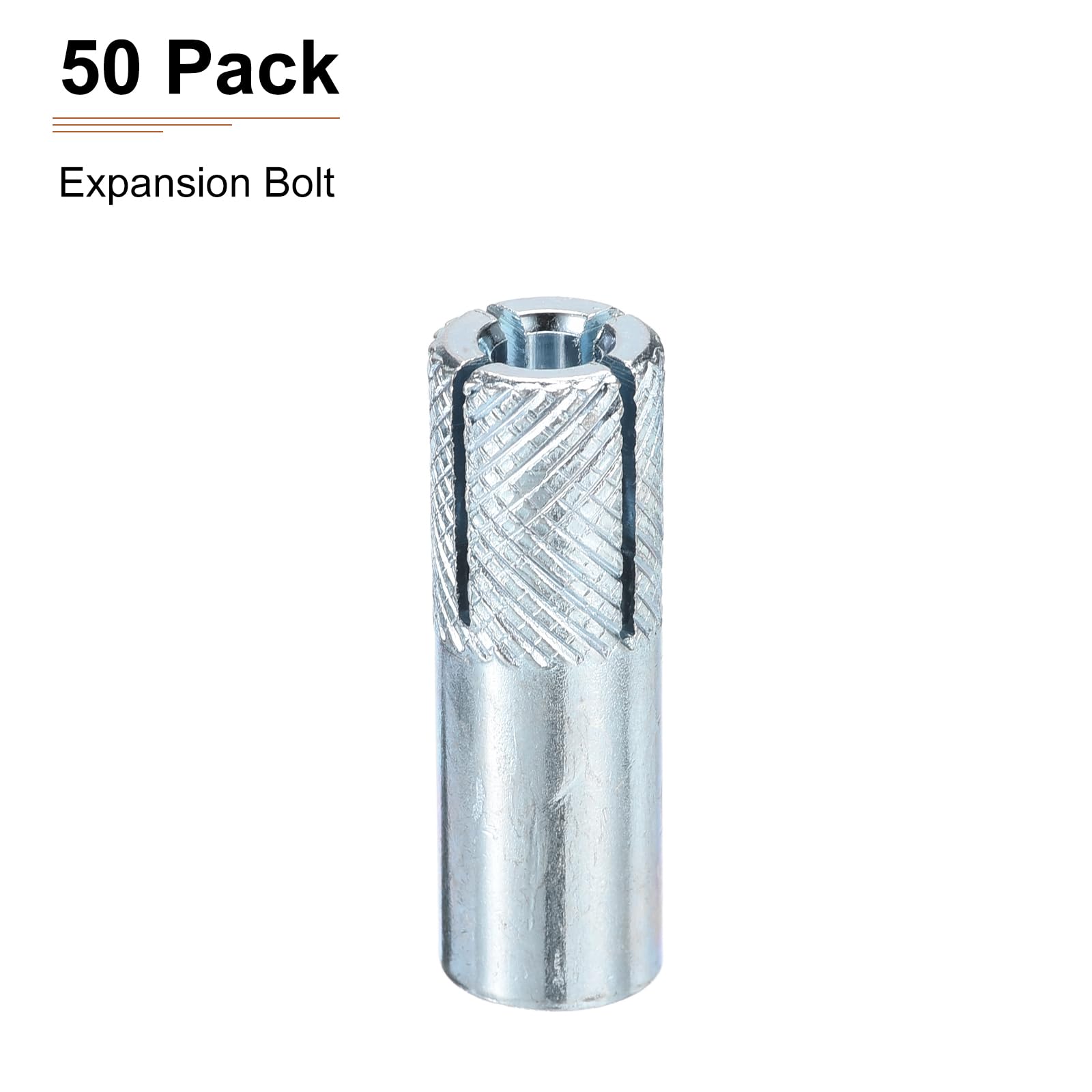 50 Pack M8 x 30mm Carbon Steel Drop-in Anchors for Drywall, Hollow Bricks & Plaster - Heavy Duty Sleeve Expansion Anchors (Silver) - Perfect for Wall Mounting, Shelving & Home Renovation Projects