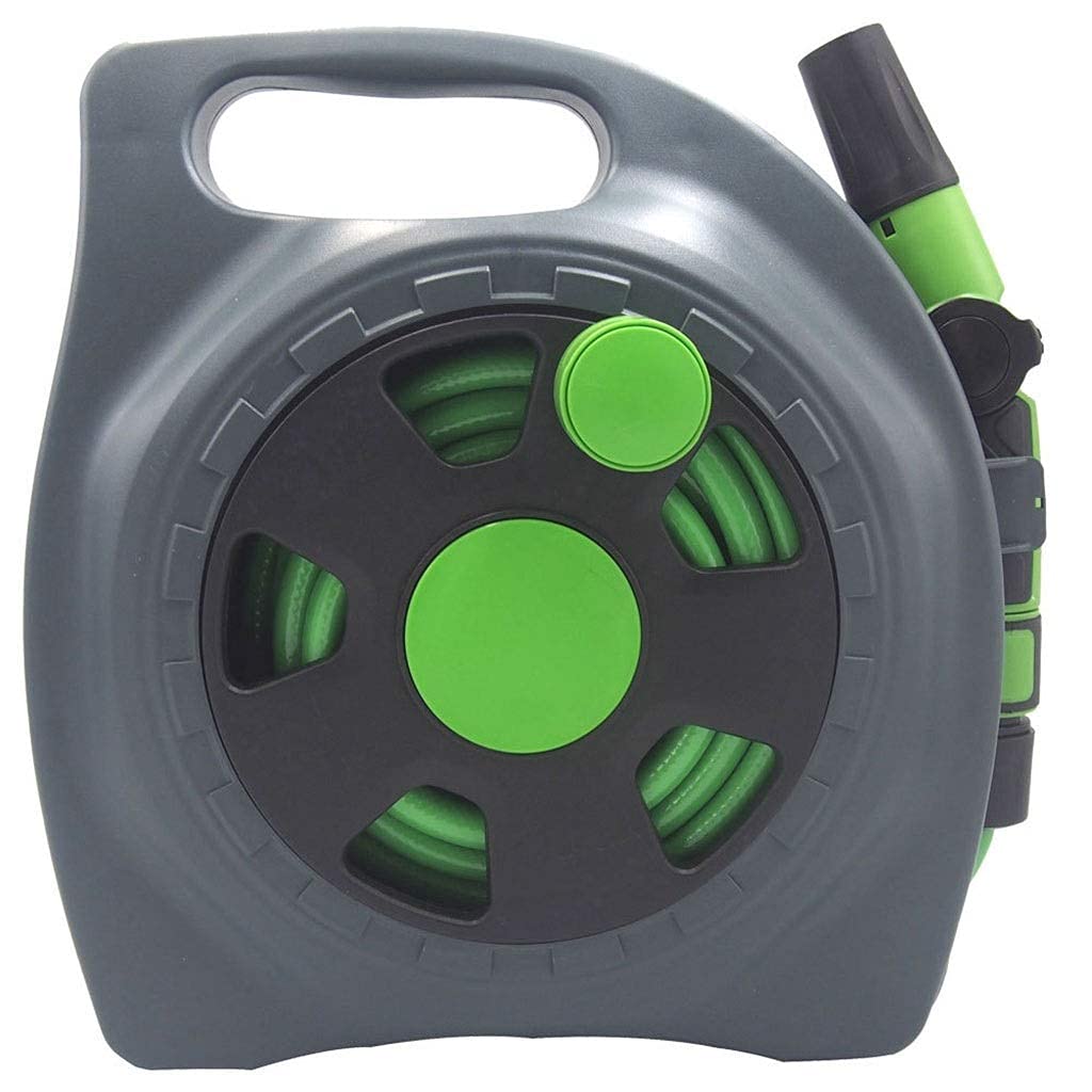 Wall-Mounted Garden Hose Reel with Spray Gun - Perfect for Balconies & Car Washing