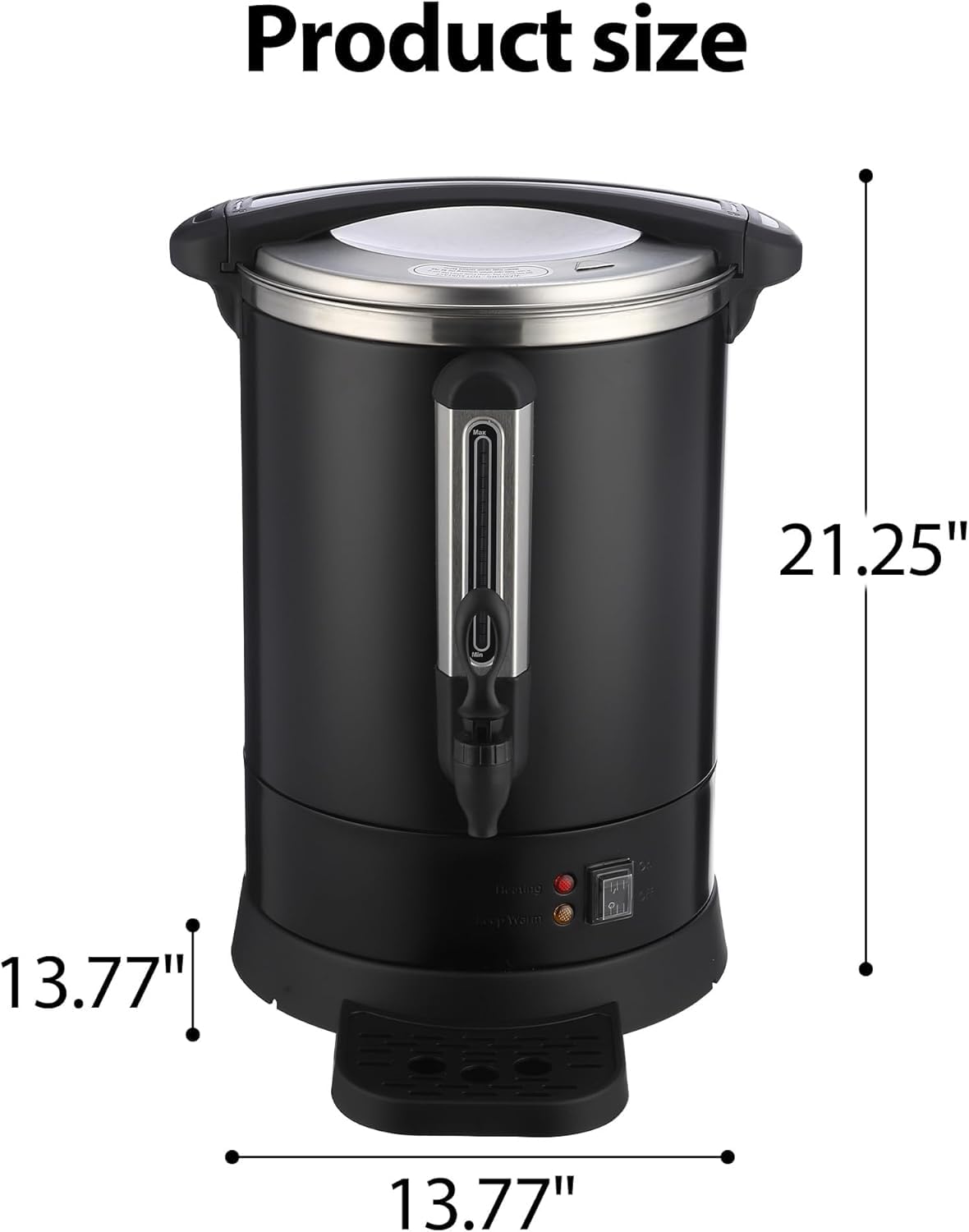 80 Cup Commercial Coffee Urn - 12L/3.2 Gallon Stainless Steel Hot Water Dispenser with Double Wall Insulation for Large Events, Catering, Weddings & Gatherings | Perfect for Buffets, Parties, Offices & Restaurants