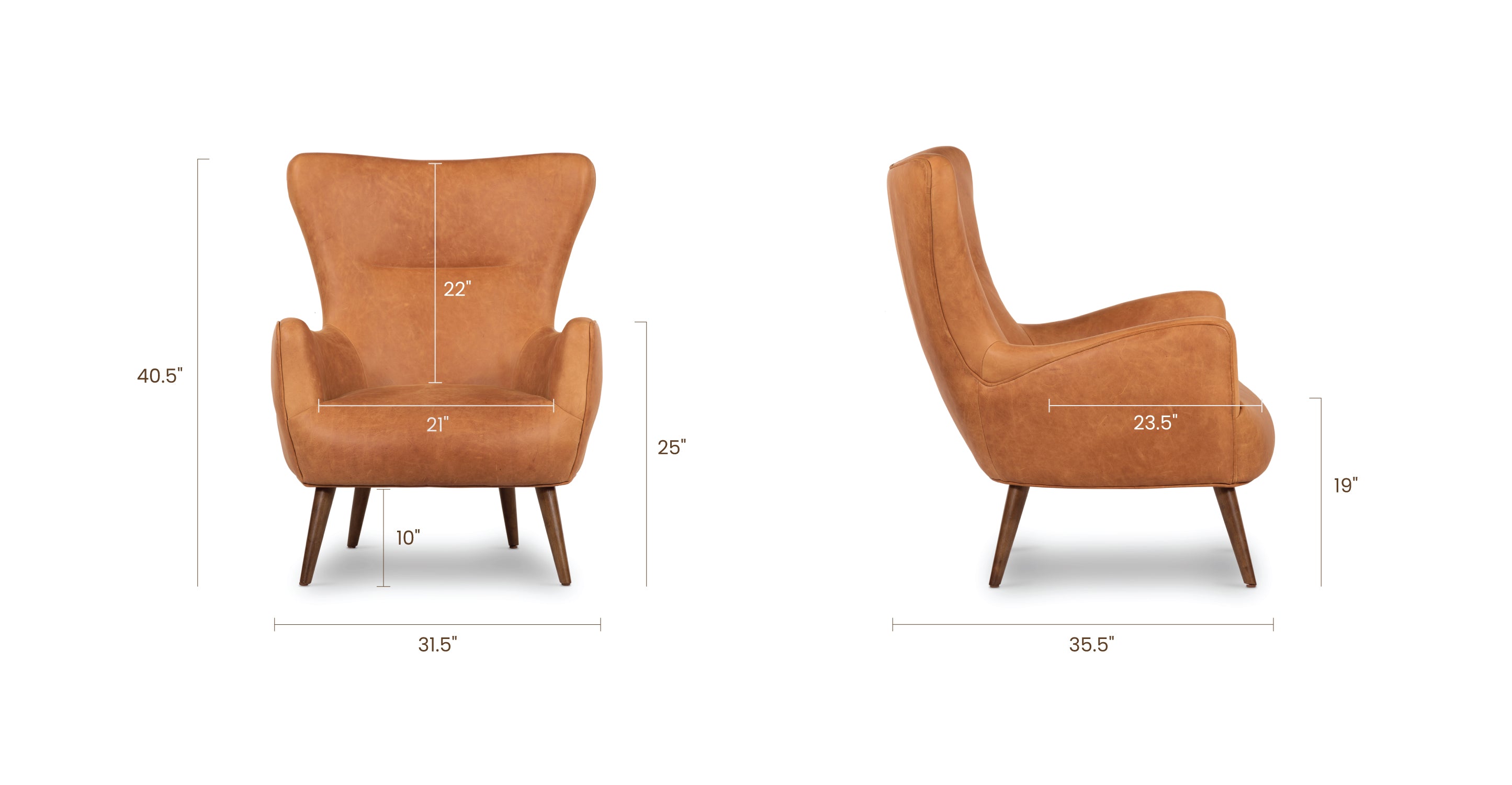 Aida Lounge Chair - Modern Accent Chair for Living Room, Bedroom & Office - Comfortable Upholstered Armchair with Wooden Legs - Perfect for Relaxing, Reading & Decorating Your Home