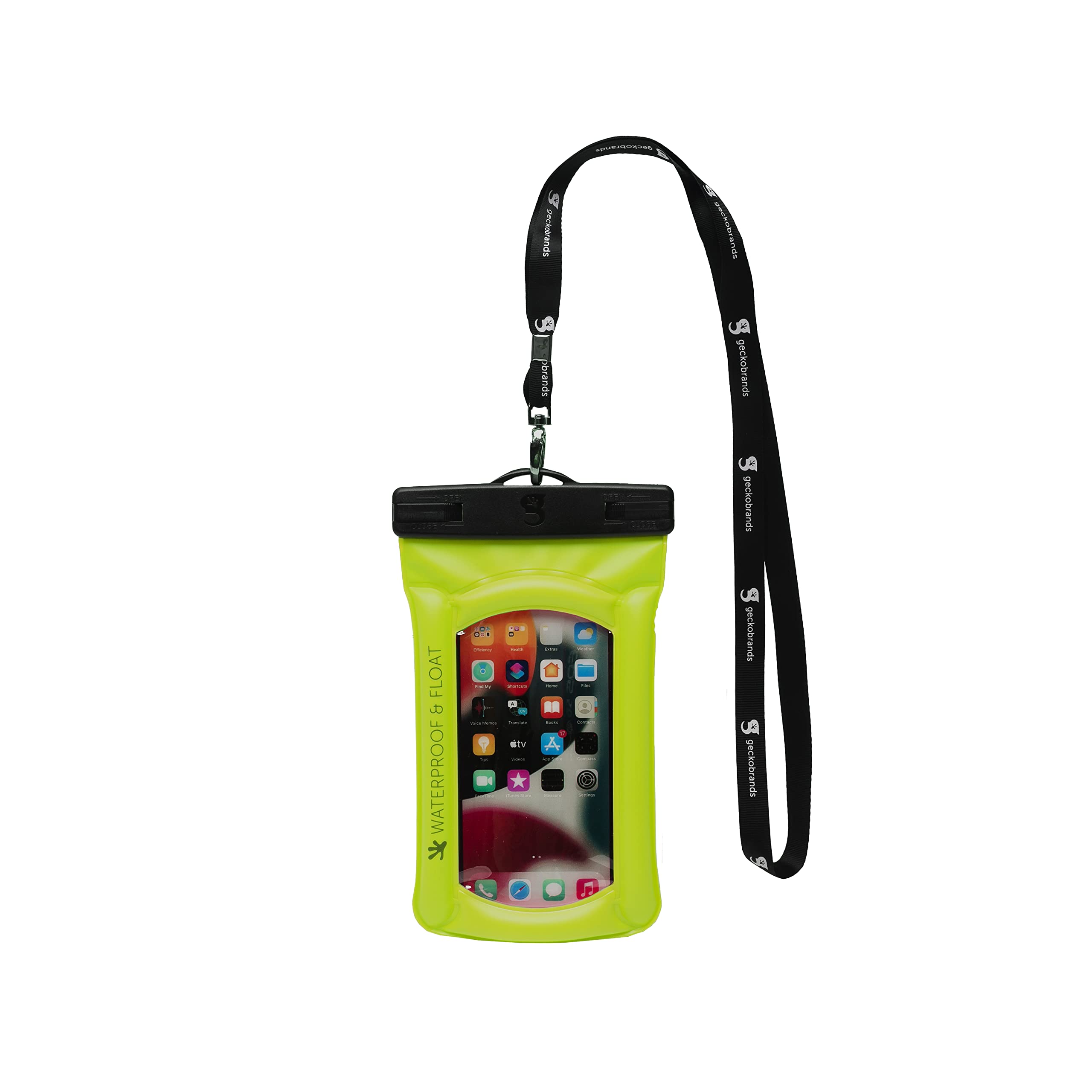 Geckobrands Waterproof Floating Phone Dry Bag - Universal Waterproof Phone Pouch for iPhone & Samsung Galaxy (5 Colors) - Perfect for Beach, Pool, Kayaking & Water Sports