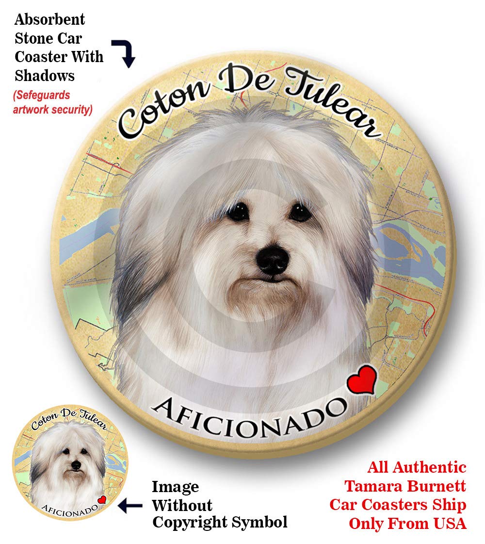 Coton De Tulear Pet Coasters - Absorbent Ceramic Cup Holders for Cars & Home Use