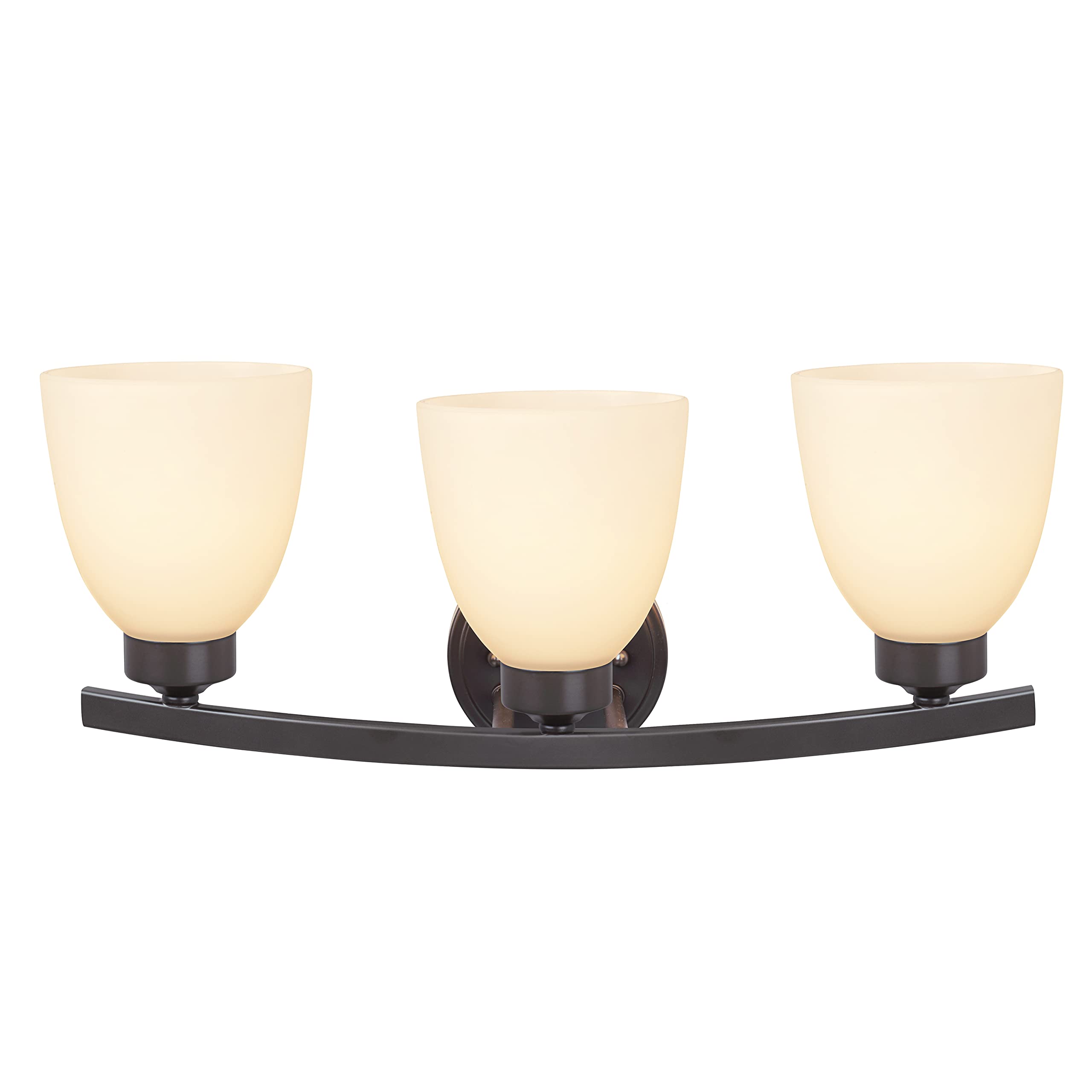Aspen Creative 62204-2 Three-Light Bathroom Vanity Wall Sconce, 21 Inch Wide Transitional Oil Rubbed Bronze Fixture - Perfect for Bathroom, Powder Room, and Dressing Area Lighting