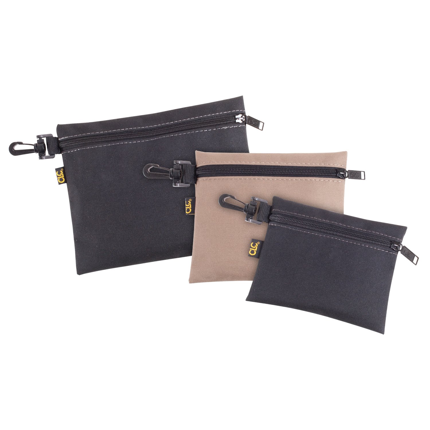 CLC 50 Pocket Heavy Duty Tool Bag with 3 Pack Zippered Poly Storage Bags - Perfect for Electricians, Carpenters & DIY Home Improvement Projects