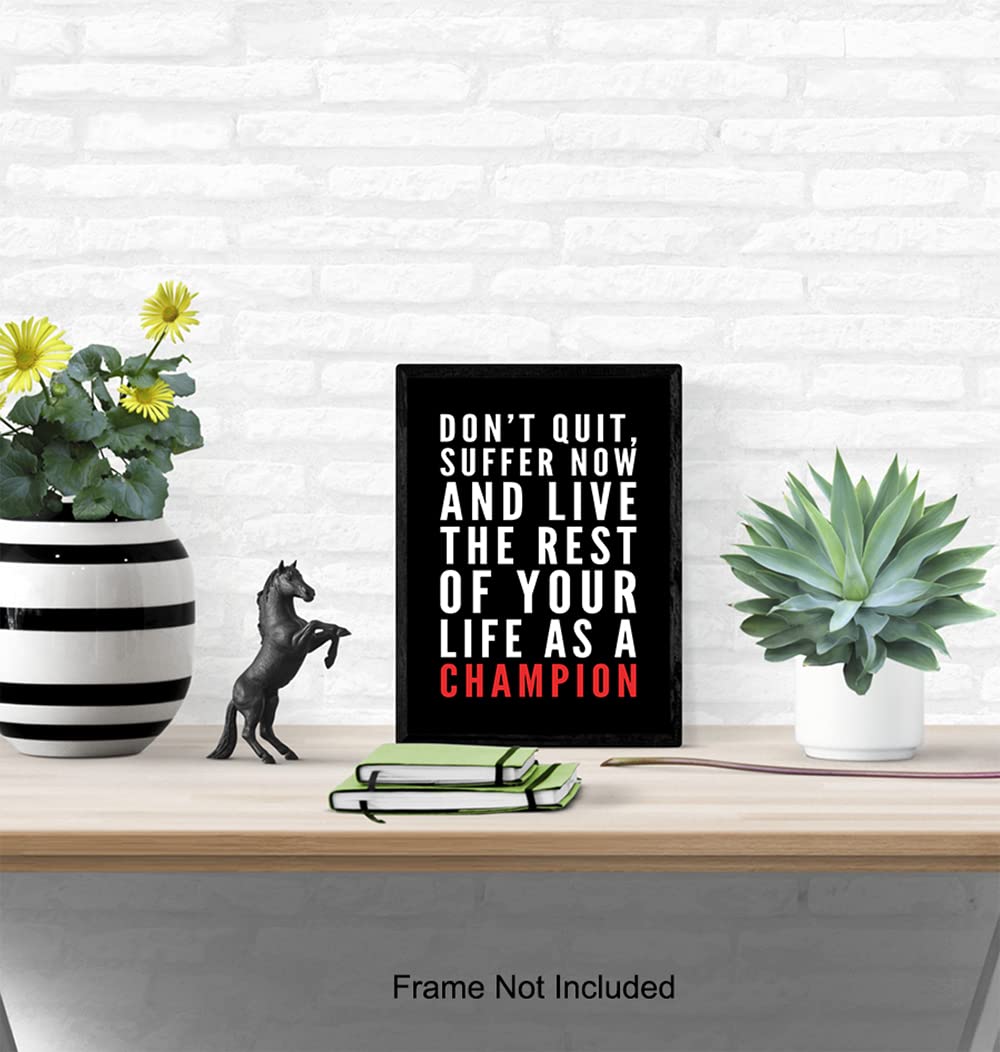 Inspirational Motivational Quote Wall Art Poster - Unique Home & Office Decor for Entrepreneurs, Coaches, Trainers & Boxing Fans - 8x10 Unframed Print - Perfect for Gym, Kids Room & Workspace Motivation