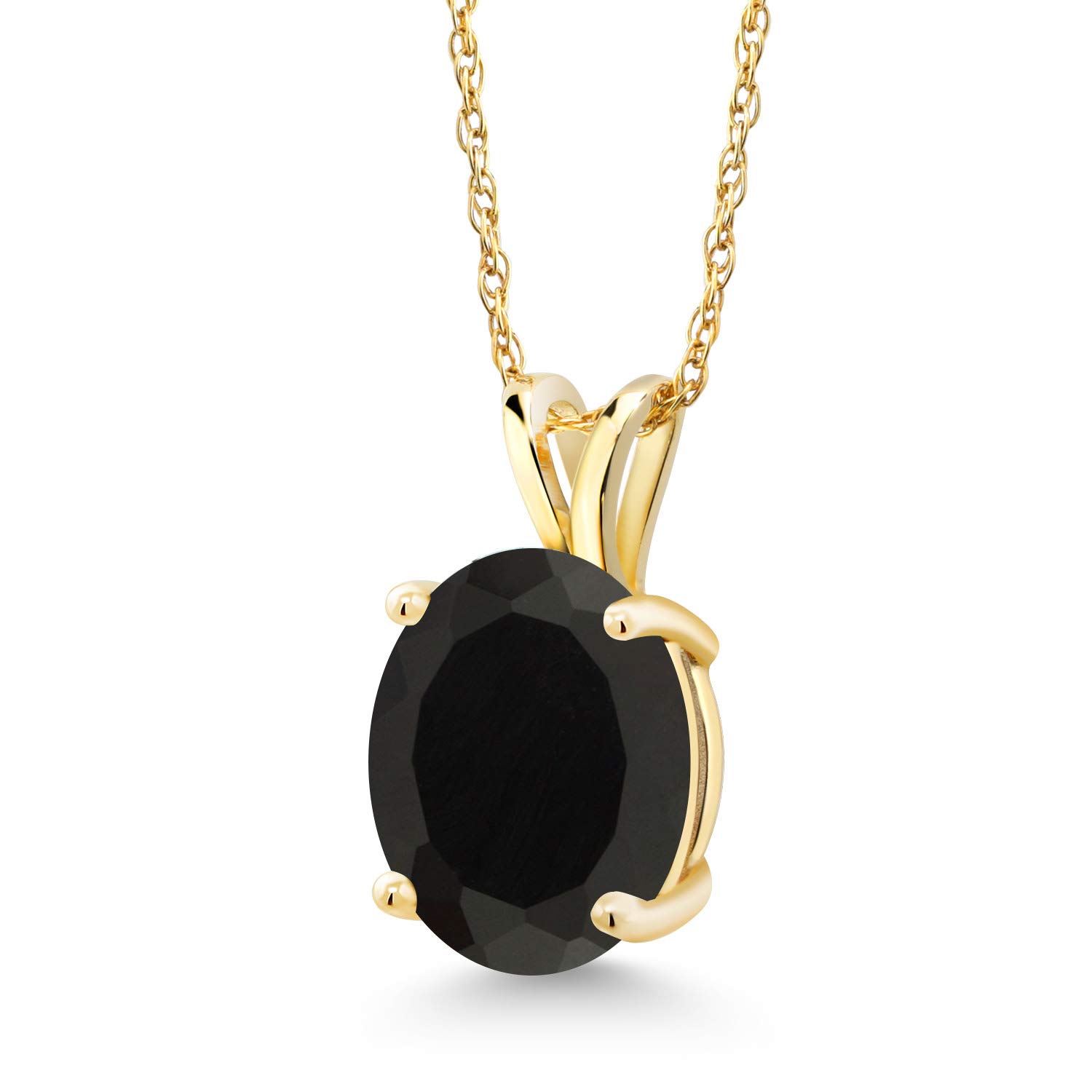 14K Yellow Gold 10X8MM Oval Birthstone Pendant Necklace for Women - 18 Inch Chain | Fine Jewelry Gift for Mom, Wife, Her | Perfect for Birthdays, Anniversaries & Special Occasions