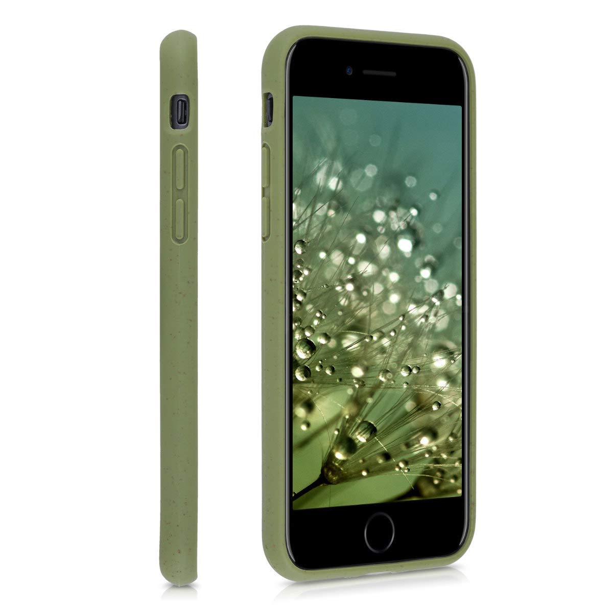 Eco-Friendly Wheat Straw Phone Case for iPhone SE 2022/2020, iPhone 8 & 7 - Biodegradable TPU Matte Cover in Olive Green - Perfect for Daily Use, Outdoor Activities & Sustainable Lifestyle
