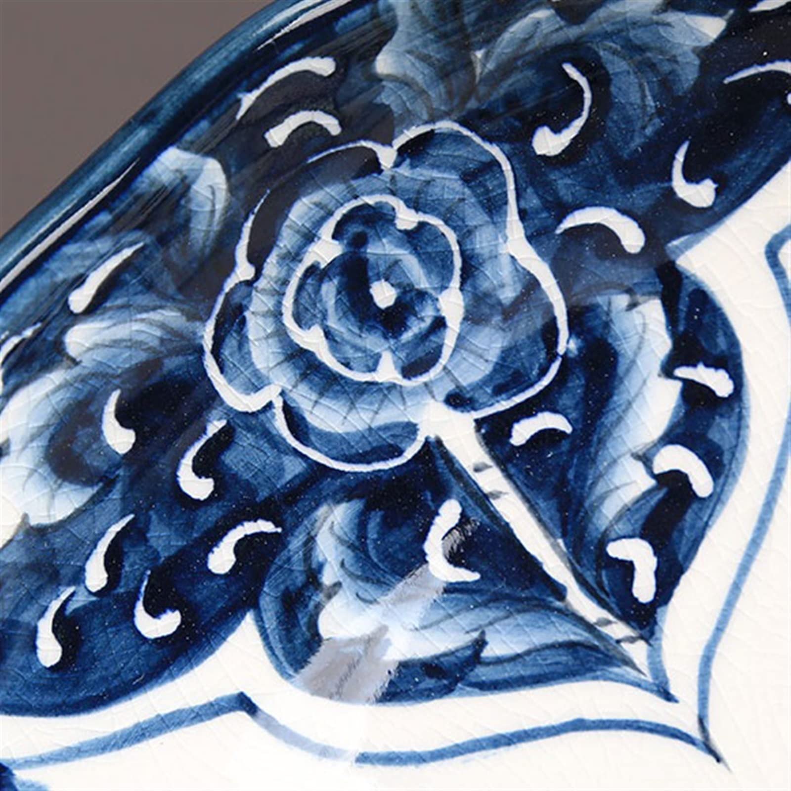 Blue and White Ceramic Fruit Bowl - Creative Decorative Serving Tray for Living Room Coffee Table, Snack Storage Plate for Dried Fruits, Vegetables, Salad, and Fresh Fruits - Perfect for Entertaining and Home Decor