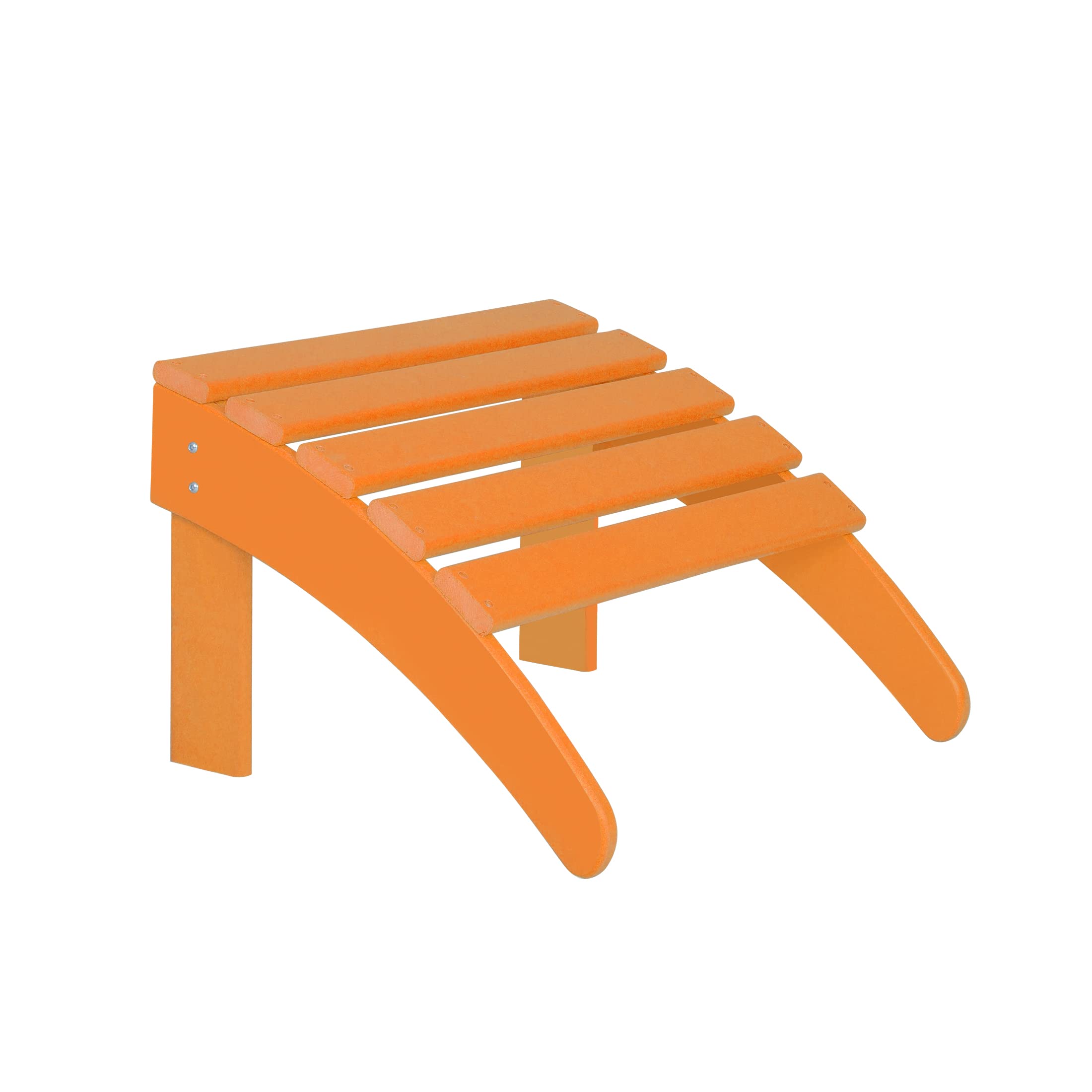 WestinTrends Malibu 2-Piece Outdoor Lounge Chair Set with Ottoman - All-Weather Poly Lumber Adirondack Chairs for Patio, Poolside, Garden, Backyard & Beach - Foldable Orange Outdoor Furniture for Relaxation
