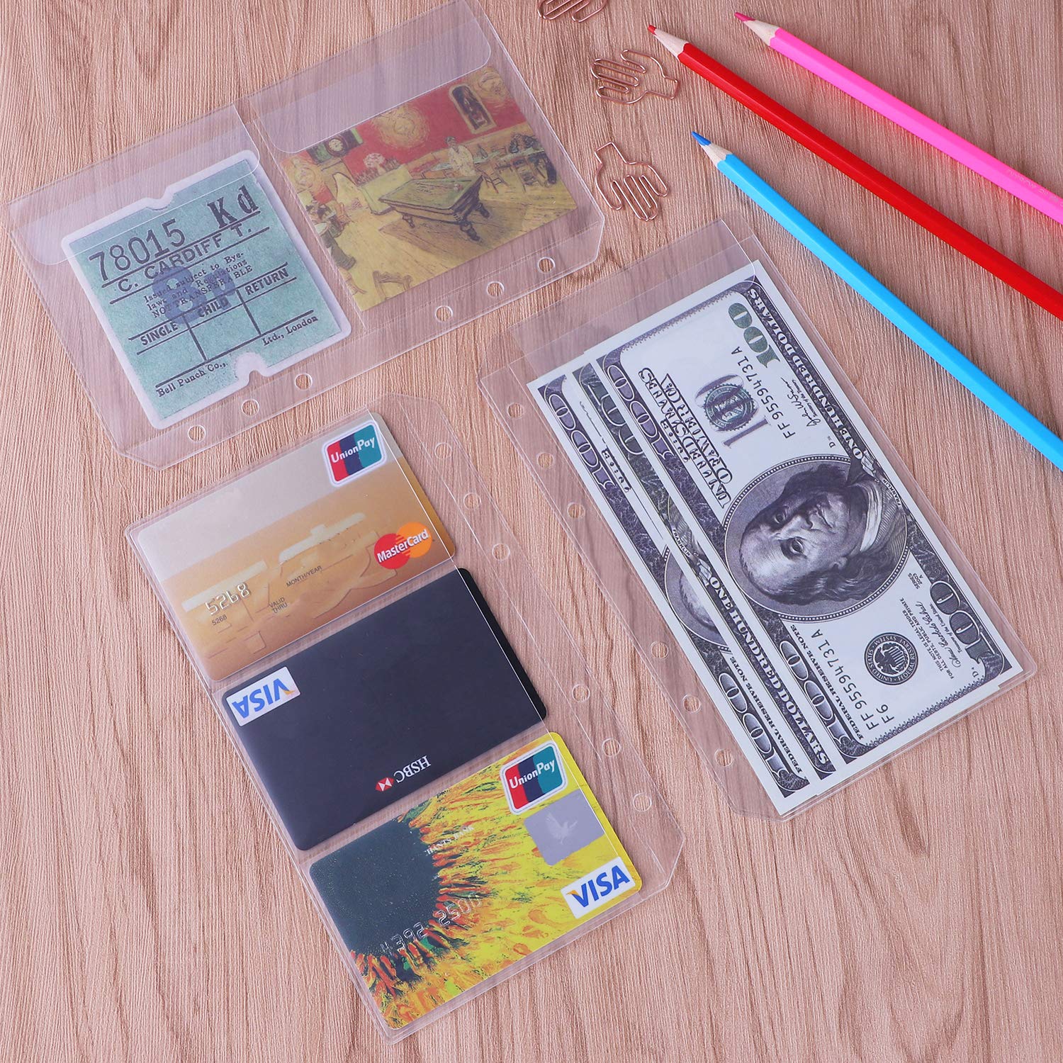 Antner 12-Pack A6 Binder Pockets - No-Zipper Cash Envelopes for 6-Ring Binders | Money Organizer, Bill Pouches & Business Card Sleeves | Perfect for Cash Stuffing, Budgeting & Office Organization