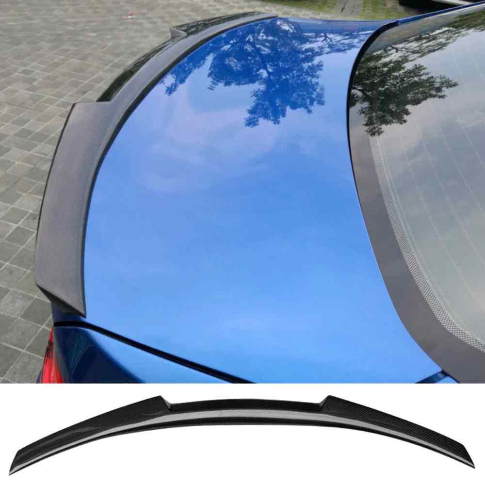 2007-2013 BMW 3 Series E92 Coupe M4 Style Spoiler Wing - Glossy Black Painted or Real Carbon Fiber - High Performance Rear Trunk Lip for Enhanced Aerodynamics & Sporty Look