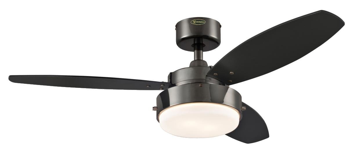 Westinghouse Lighting 78764 41-Inch 3-Blade Indoor Ceiling Fan with Opal Frosted Glass - Gun Metal Finish for Living Room, Bedroom & Office