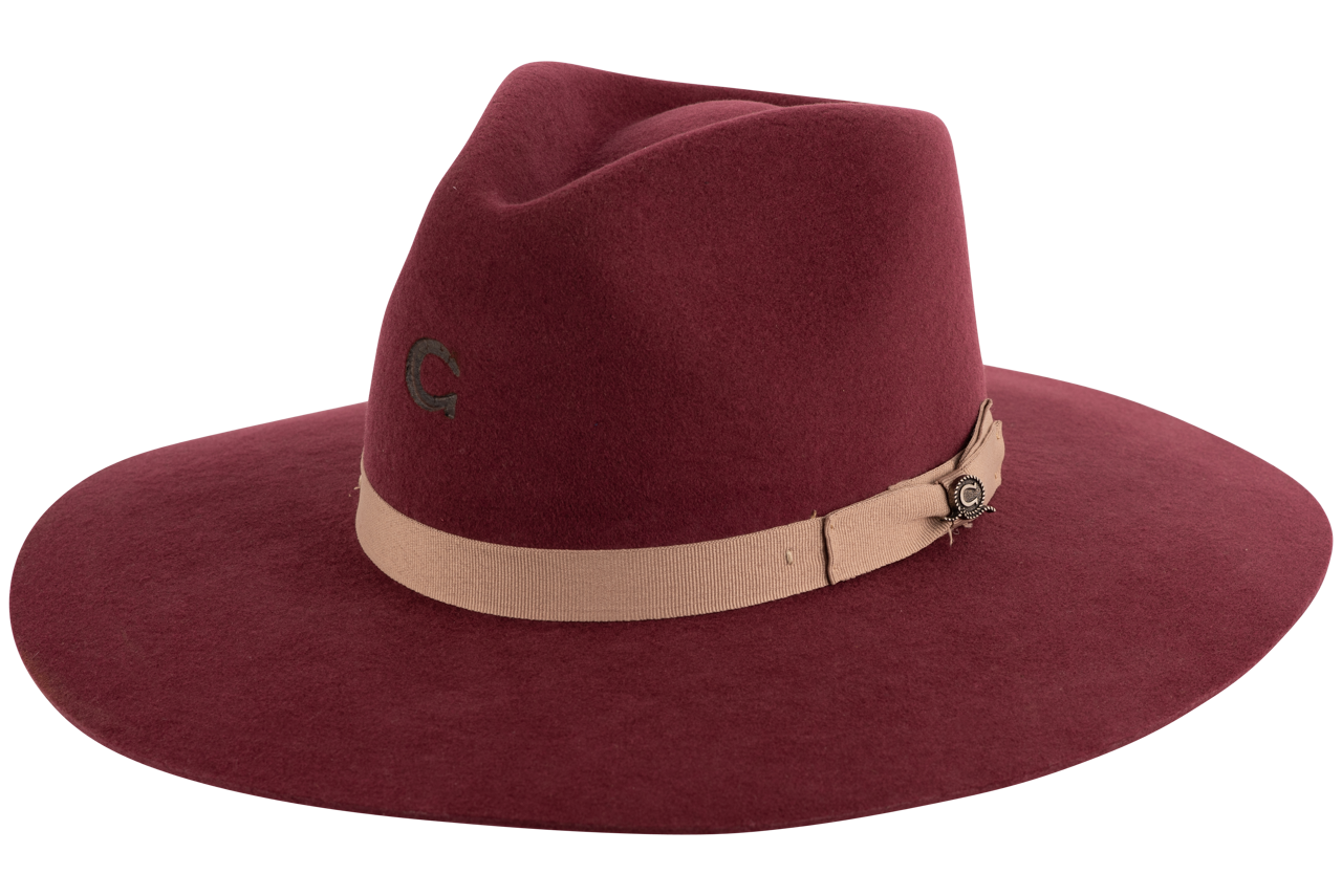 Charlie 1 Horse Highway Hat in Burgundy - Western Cowboy Hat for Men | Perfect for Rodeo, Country Music Festivals & Outdoor Adventures