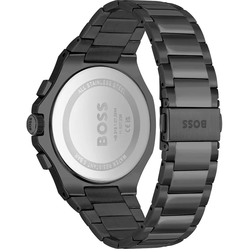 BOSS Men's Chronograph Watch 45mm Taper Black - Stylish Timepiece for Business, Casual & Formal Occasions