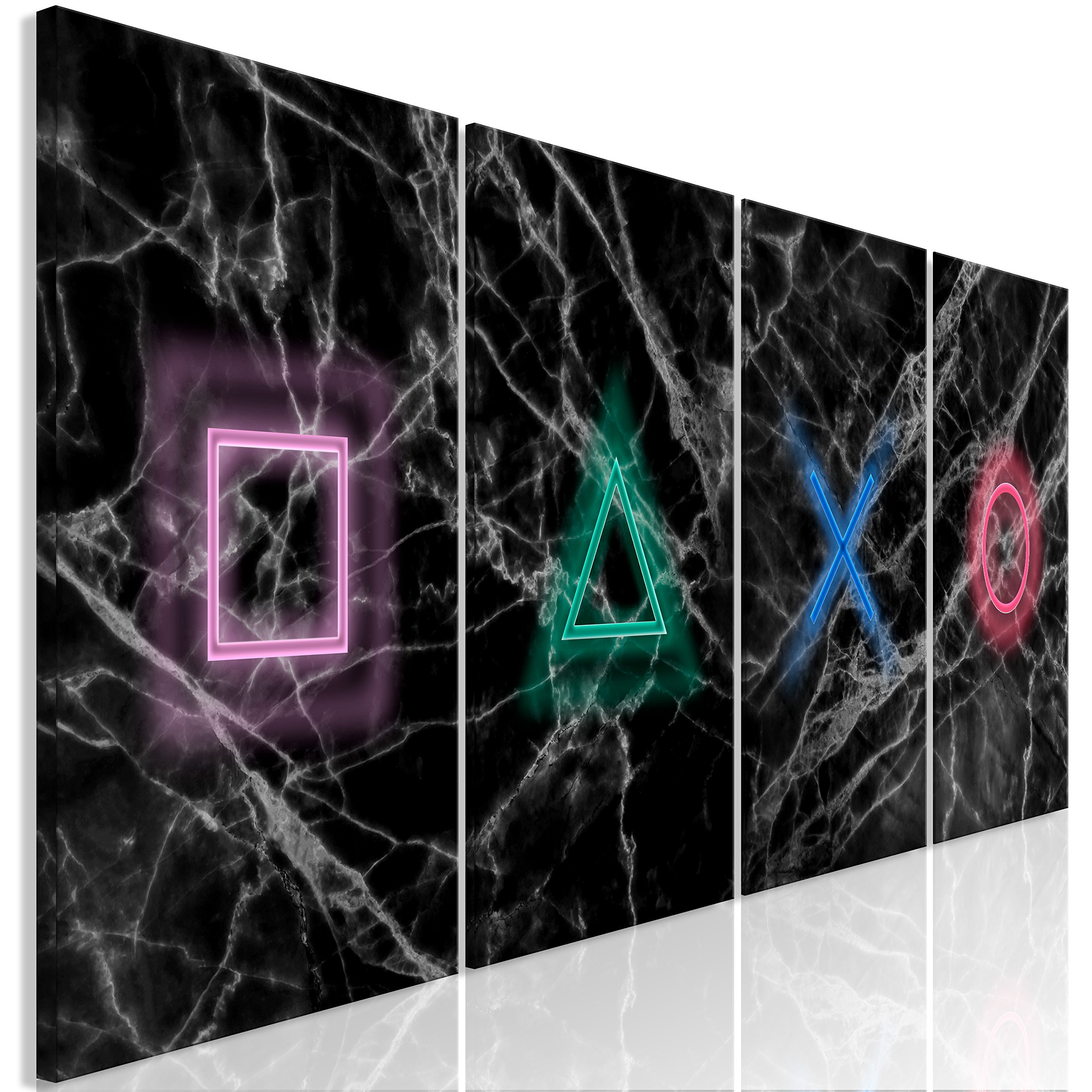 Artgeist 63x24 Inch Acoustic Canvas Wall Art for Gamers - 4-Piece Soundproof Picture Set with Acoustic Foam, Game Console Decor, Perfect for Gaming Rooms & Home Theaters (Model i-A-0140-b-i)