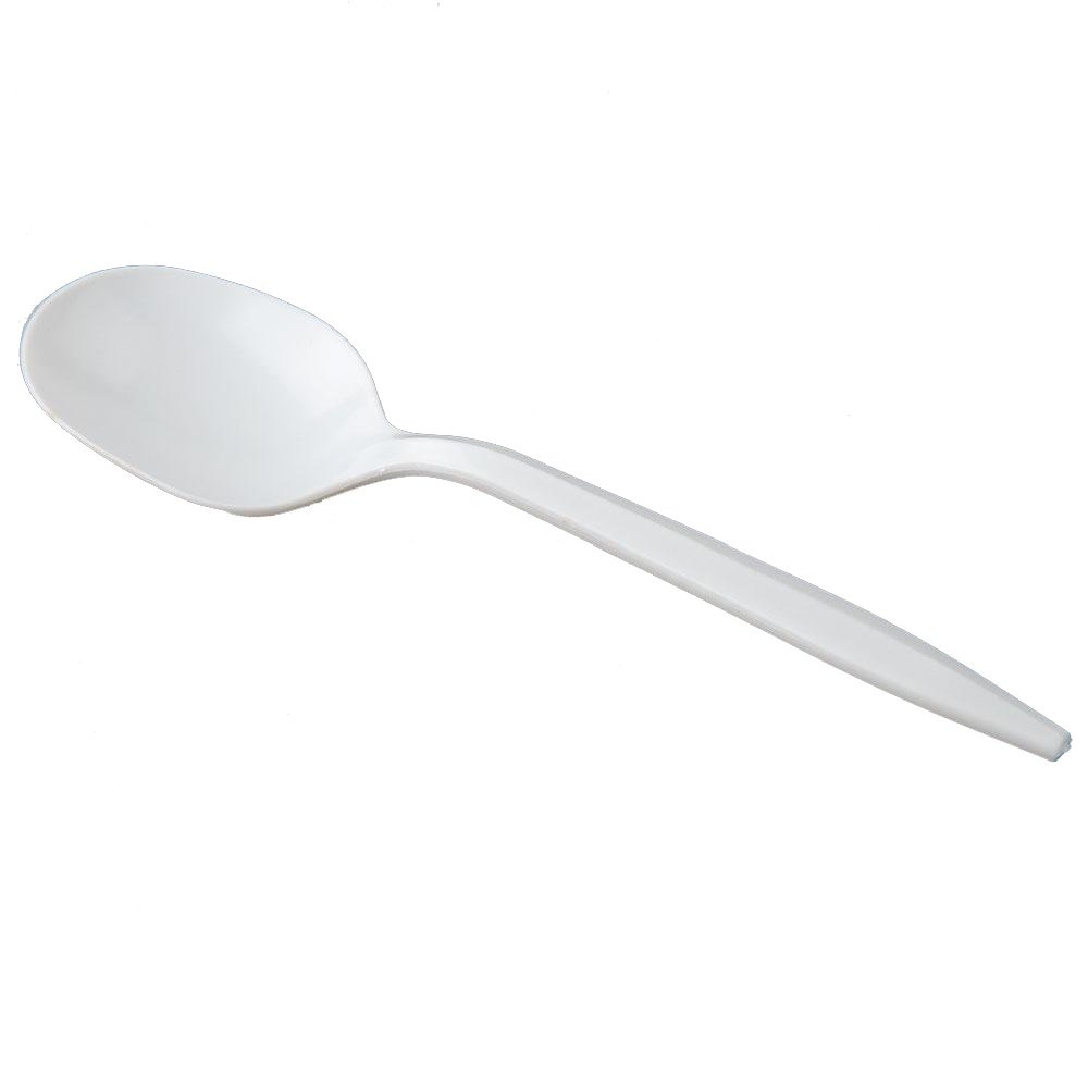 Disposable PP Plastic Soup Spoons - Medium Weight, White (1000 Pack) | Bulk Eco-Friendly Cutlery for Restaurants, Catering & Parties