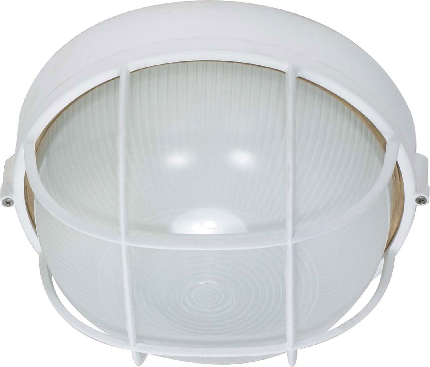 10 Pack Round Cage Bulkhead Light Fixture - Semi Gloss White Finish - Waterproof Outdoor Lighting for Porch, Garage, Basement & Industrial Spaces