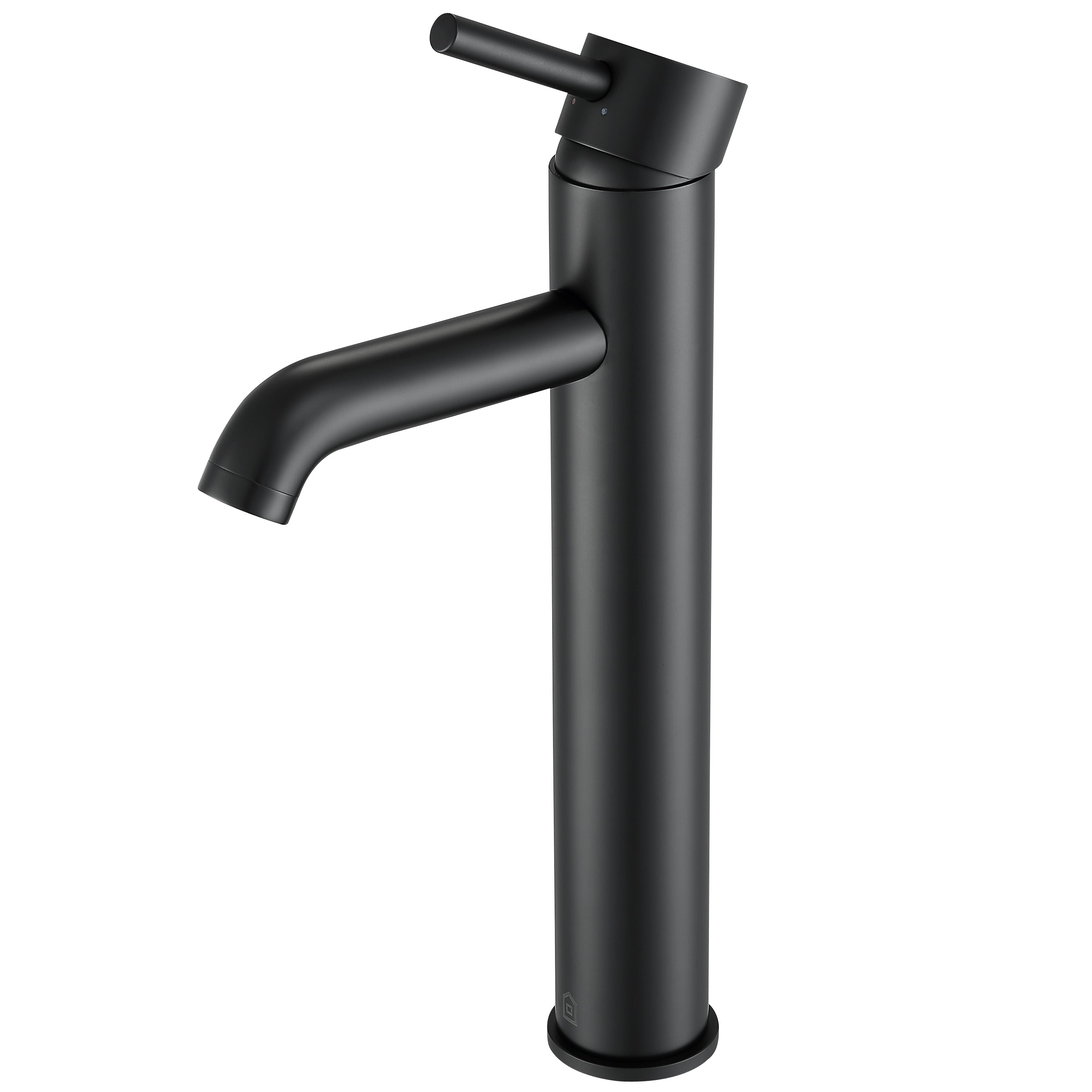 Argenta Matte Black Vessel Bathroom Faucet - Modern Single Hole Bathroom Sink Faucet for Vanity, Powder Room & Guest Bath - Perfect for Contemporary Home Decor