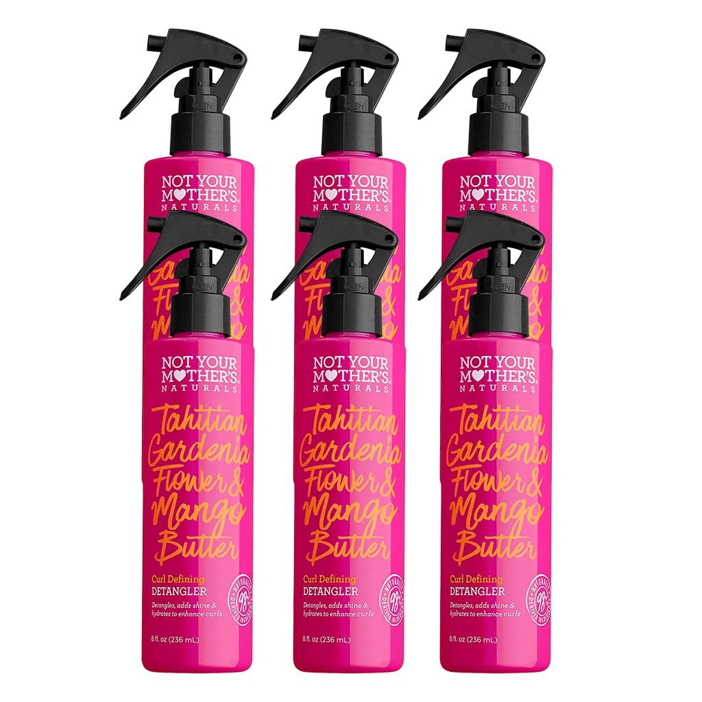 Not Your Mother's Naturals Mango Butter Detangling Spray - 8 oz (236ml) - 6 Pack for Smooth, Frizz-Free Hair - Perfect for Daily Use, Travel & Salon Styling