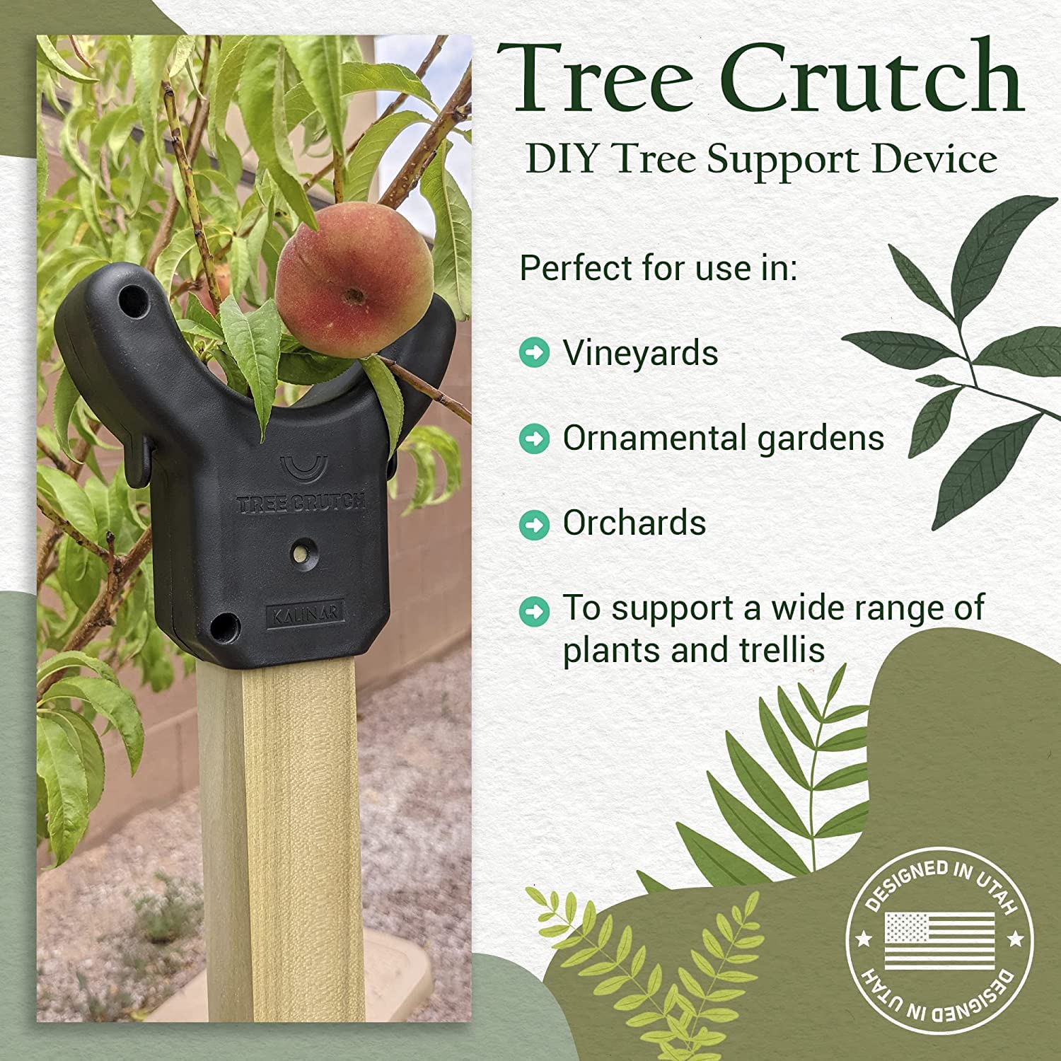 Heavy Duty Tree Crutch - 10-Pack Sturdy Fruit Tree Branch Support for Apples, Peaches & Citrus - Prevents Breakage from Heavy Fruit & Snow Load - Compatible with 2x2 Lumber, T-Bars & Garden Stakes - Perfect for Orchards, Backyard Fruit Trees & Winter Protection