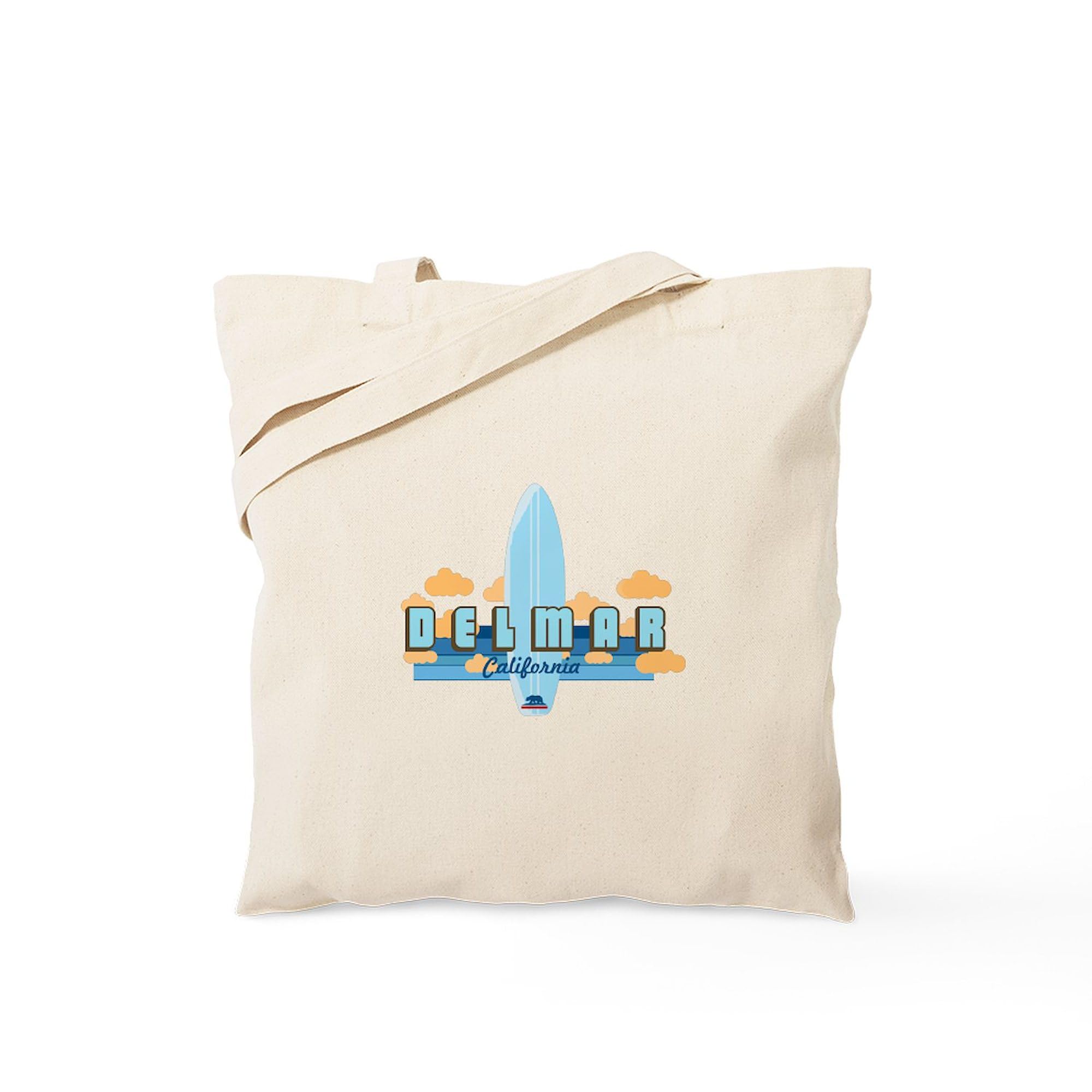 Del Mar California Tote Bag - Natural Canvas Reusable Shopping Bag for Beach, Groceries & Daily Use | CafePress