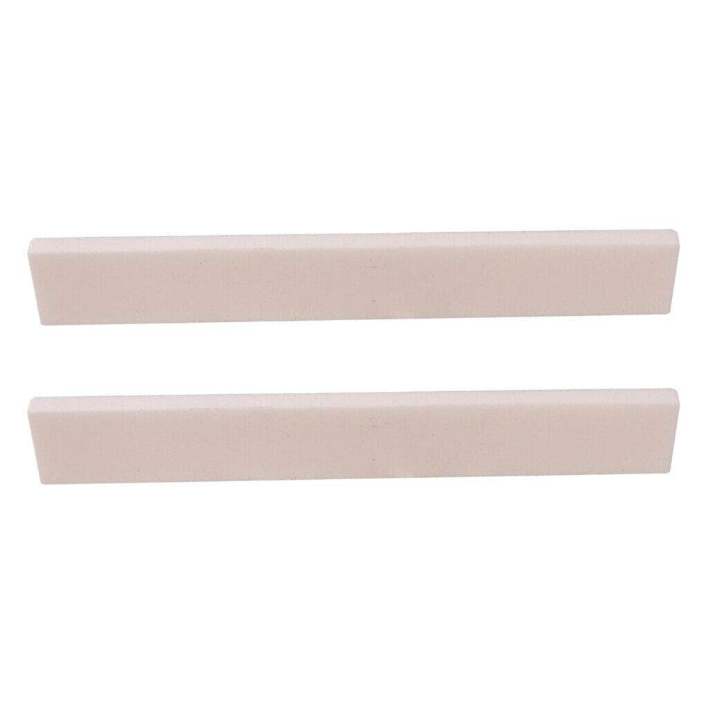 2-Pack Blank Bridge Bone Guitar Saddles for Classical & Acoustic Guitars - Premium Bass Accessories for Guitar Repair & Maintenance - Perfect for Luthiers, Musicians & DIY Guitar Upgrades