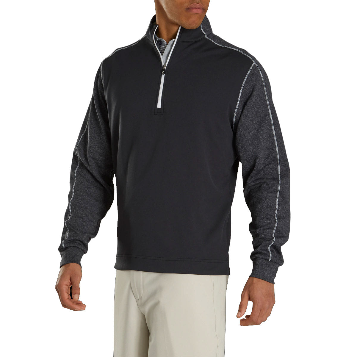 FootJoy Tonal Heather Mid Layer Men's Golf 1/2 Zip Pullover - Lightweight & Breathable Performance Top for Golfers - Perfect for Cool Weather Rounds & Clubhouse Wear