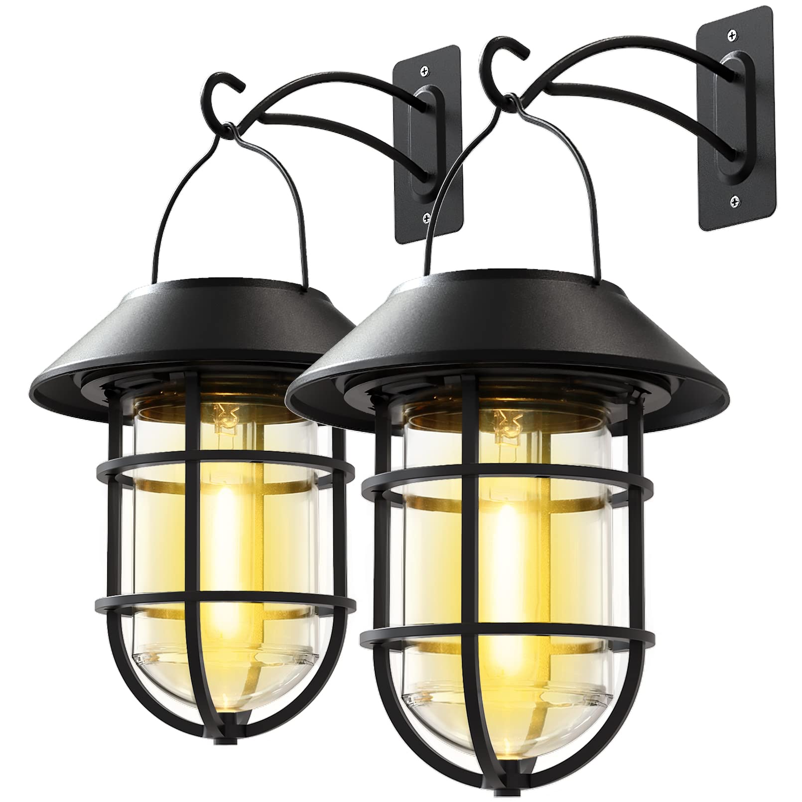 Solar Powered Outdoor Lantern - Waterproof Metal Garden Lights for Patio, Yard, Pathway & Camping Decor