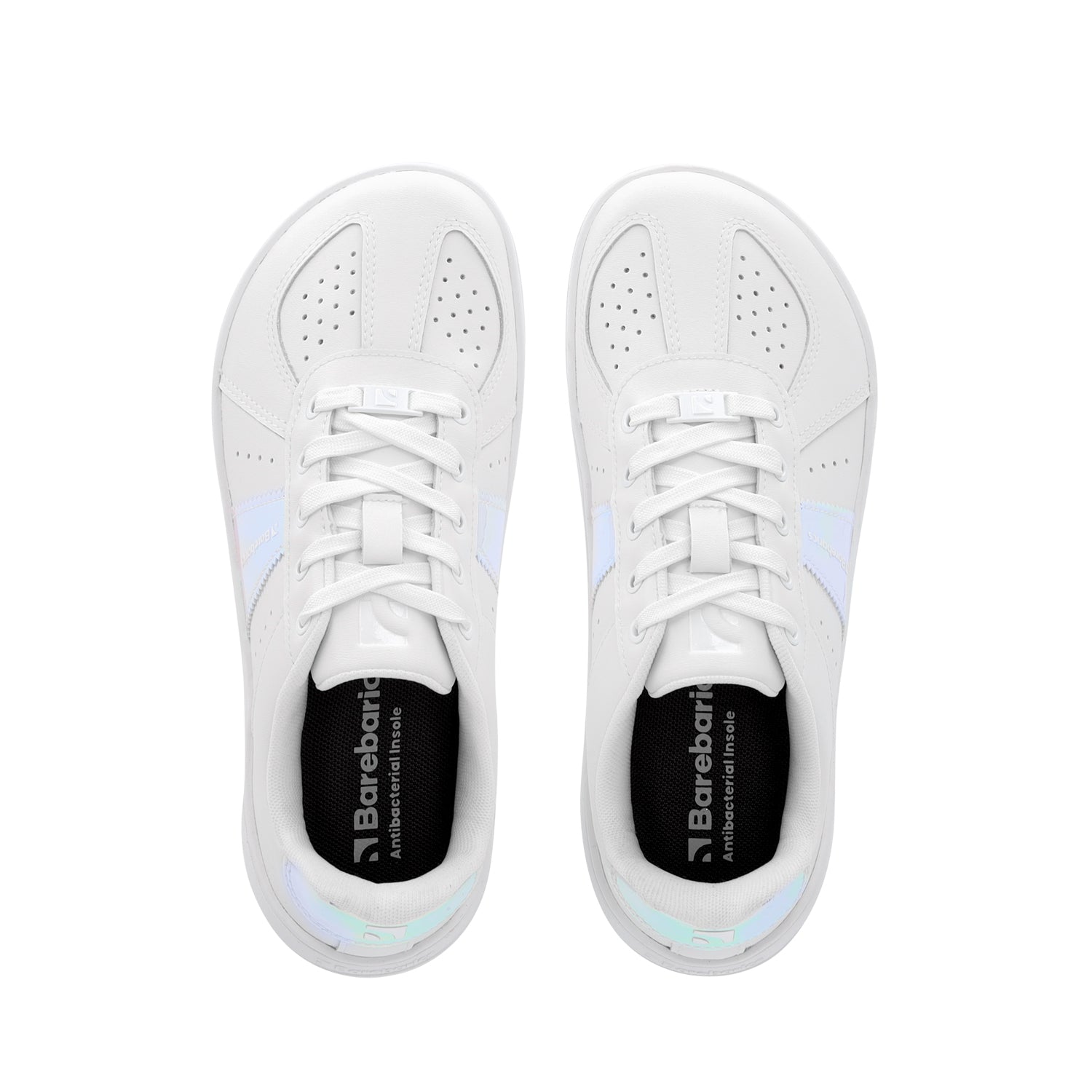 Barefoot Sneakers for Women - Barebarics Icara White & Pastel Iridescent Minimalist Shoes | Comfortable Zero Drop Walking Shoes for Gym, Running & Everyday Wear
