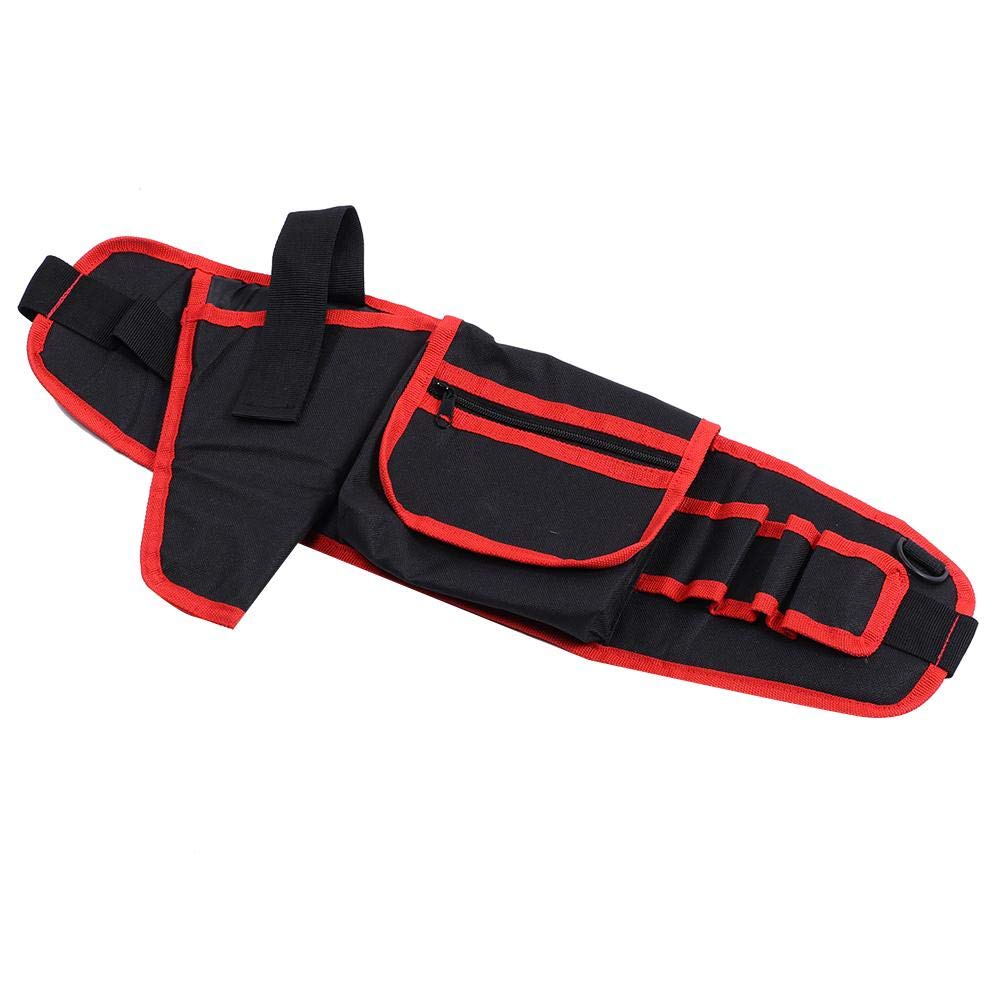 **Durable Garden Tool Organizer Tote & Waist Bag for Storage - Black & Red - Perfect for Gardeners, Plant Maintenance Workers & Outdoor Enthusiasts**