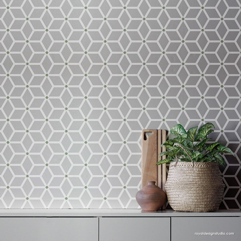 Tessellated Tile Stencil for DIY Mosaic Art - Geometric Wall & Floor Tile Painting Template - Perfect for Home Decor, Bathroom, Kitchen Backsplash Projects