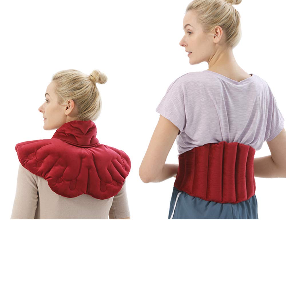 2-Pack Heating Pads for Pain Relief - Electric Lower Back & Neck Shoulder Warmer - Perfect for Home, Office & Travel Use - Soothing Muscle Aches & Stiffness