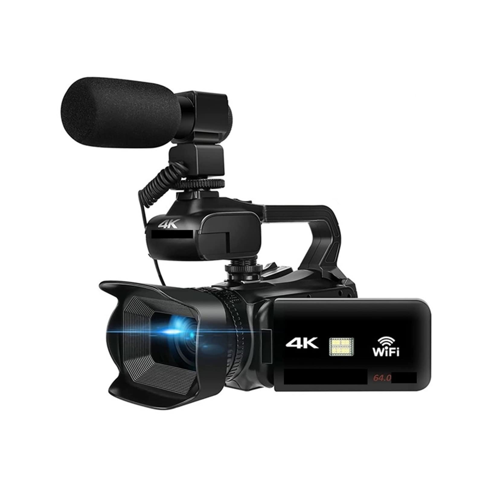 AUBEST 4K 60FPS Digital Video Camera Camcorder with Rotating Touch Screen, 18X Zoom & 64MP for Vlogging, YouTube Live Streaming, Travel Recording (Includes 128GB SD Card & External MIC Light) - Perfect for Content Creators, Travel Vlogs, and Home Videos