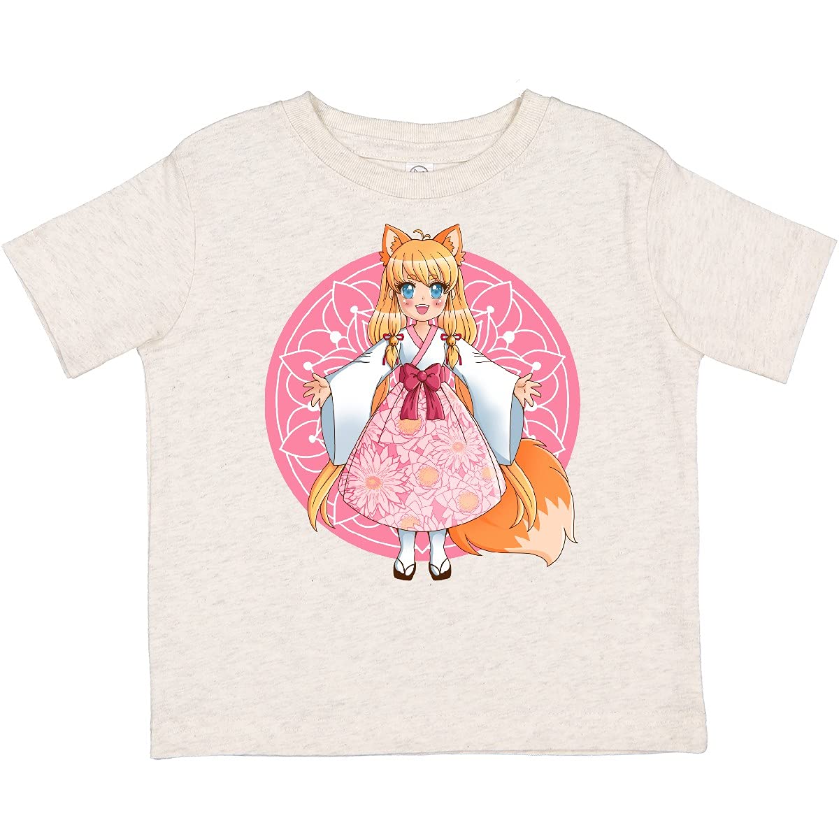 Inktastic Fox Chibi Anime Girl Toddler T-Shirt - Cute Kawaii Animal Graphic Tee for Kids, Girls & Boys - Perfect for School, Playdates & Anime Lovers