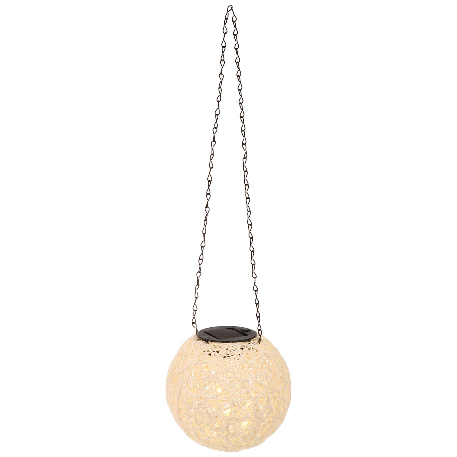 NUOBESTY Solar Hanging Rattan Lantern - Waterproof Outdoor LED Garden Lights with Hanging Chain, Solar Powered Decorative Lighting for Patio, Yard, Pathway & Porch | Perfect for Evening Gatherings & Landscape Decor
