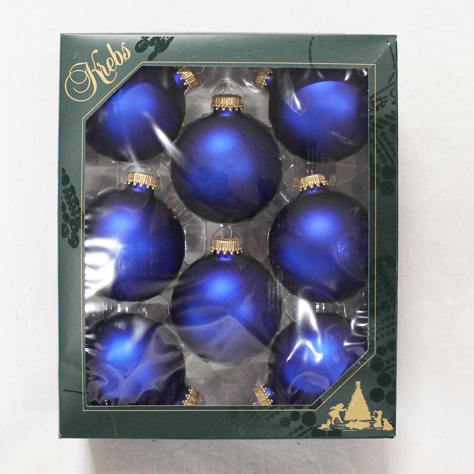 Royal Velvet Glass Christmas Ornaments 7cm with Gold Crown Caps - Elegant Holiday Tree Decorations for Xmas, Weddings & Festive Home Decor