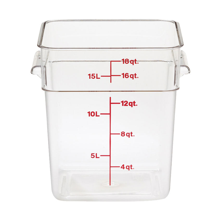 Cambro 18SFSCW135 CamSquare 18 Quart Clear Food Storage Container - BPA-Free, Commercial Grade Kitchen Essentials for Meal Prep, Catering & Restaurant Use