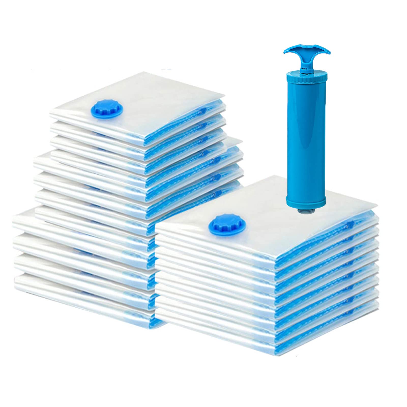 6-Pack Vacuum Storage Bags (23.62x31.5in/60x80cm) - Space Saving Compression Organizer for Blankets, Comforters, Pillows & Clothes - Includes Hand Pump for Travel & Home Storage - 80% More Space Efficiency - Perfect for Seasonal Storage & Moving