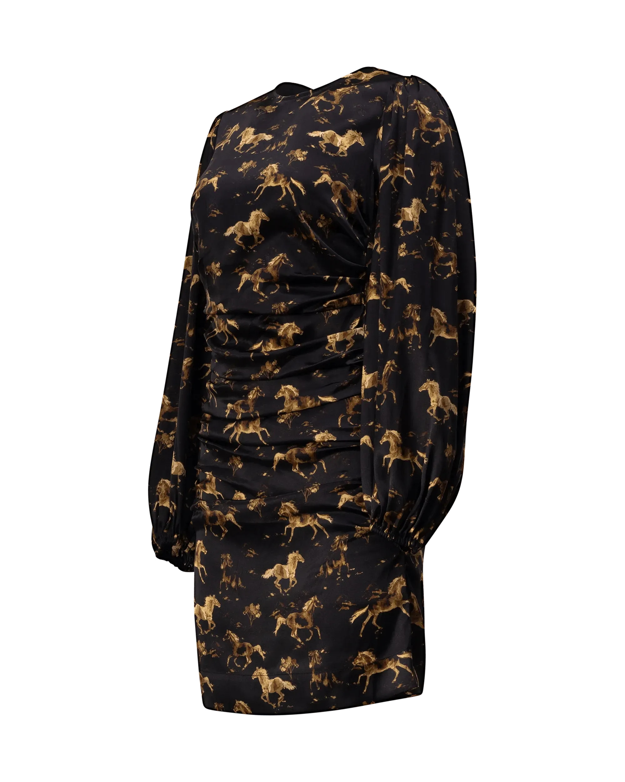 Elegant Horseprint Silk Mini Dress for Women - Flowy Summer Party & Cocktail Dress - Perfect for Weddings, Date Nights & Special Occasions