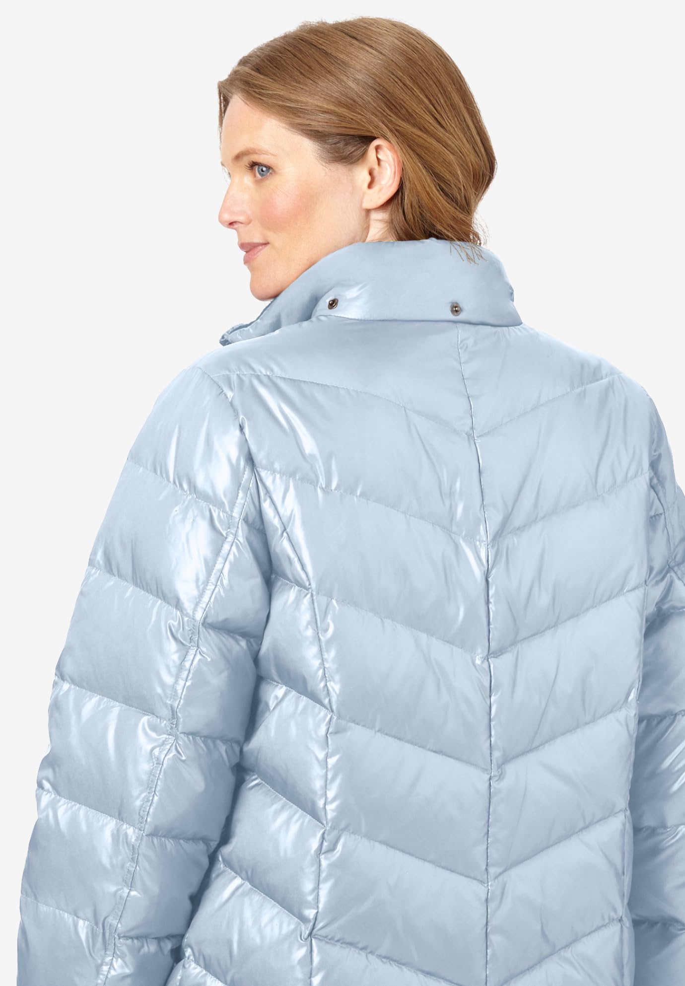 Woman Within Women's Plus Size Midweight Down Puffer Coat - Warm Winter Jacket for Outdoor Activities, Travel & Casual Wear