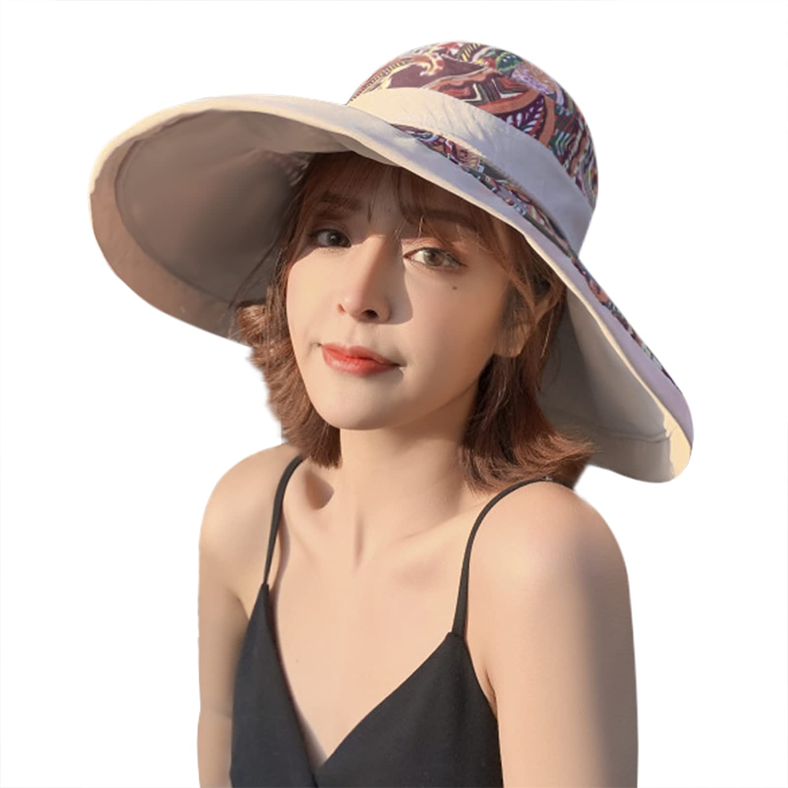 Women's Straw Bucket Hat - Wide Brim Floppy Beach Hat for Summer Sun Protection | Outdoor, Travel & Vacation Essential
