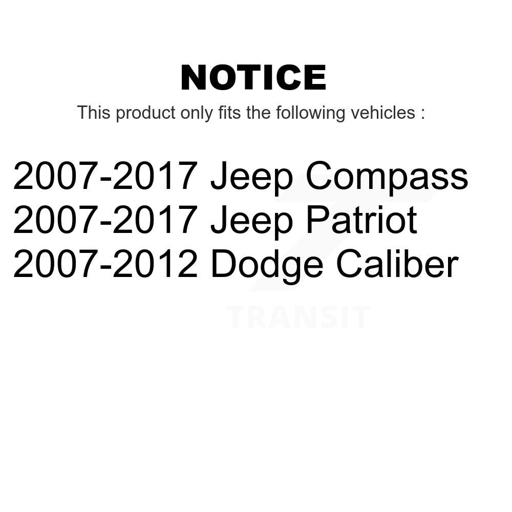 Jeep Patriot Compass Dodge Caliber Rear Suspension Trailing Arm Bushing Pair Replacement - Left & Right Side (Driver & Passenger) KTR-102283 - Improve Ride Comfort & Stability for Off-Road & Daily Driving