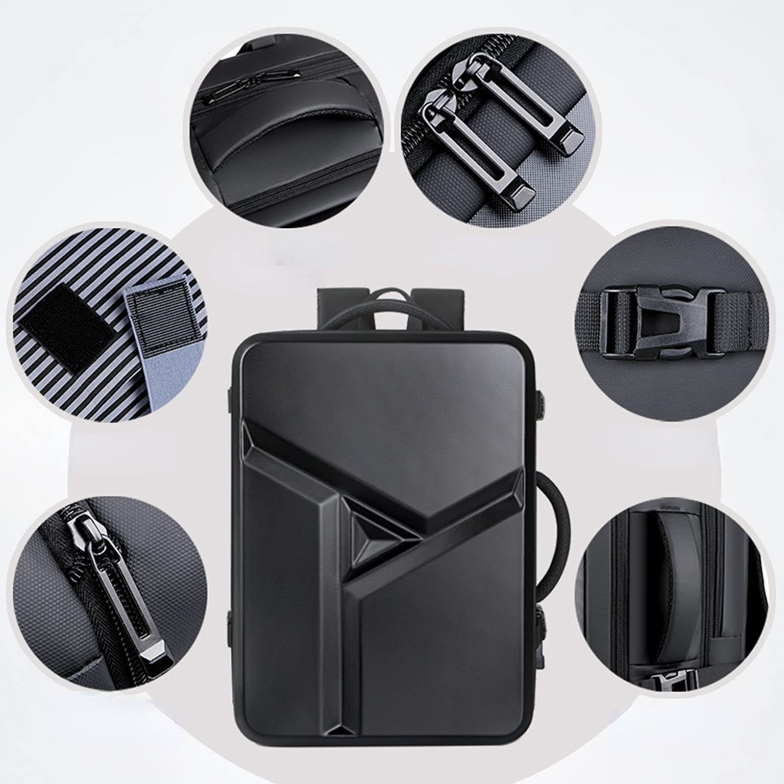Hard Shell Laptop Backpack for Men - 35L Expandable Waterproof Business Travel Backpack with USB Charging Port & Wet Pocket - Fits 17 Inch Laptop & Gaming Gear - Perfect for Office Commute, Business Trips & College Use