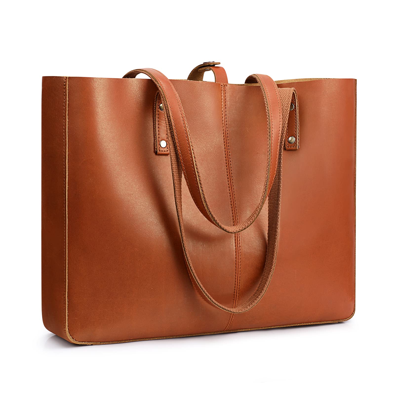 **S-ZONE Genuine Leather Shoulder Tote Bag for Women - Large Work Purse, Durable & Stylish Handbag for Office, Travel & Everyday Use**