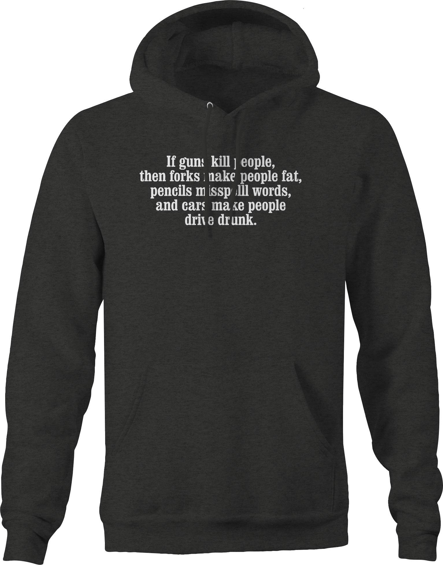 Pike Outdoors Anti-Gun Slogan Hoodie for Men - Gray | Casual Wear & Outdoor Activities