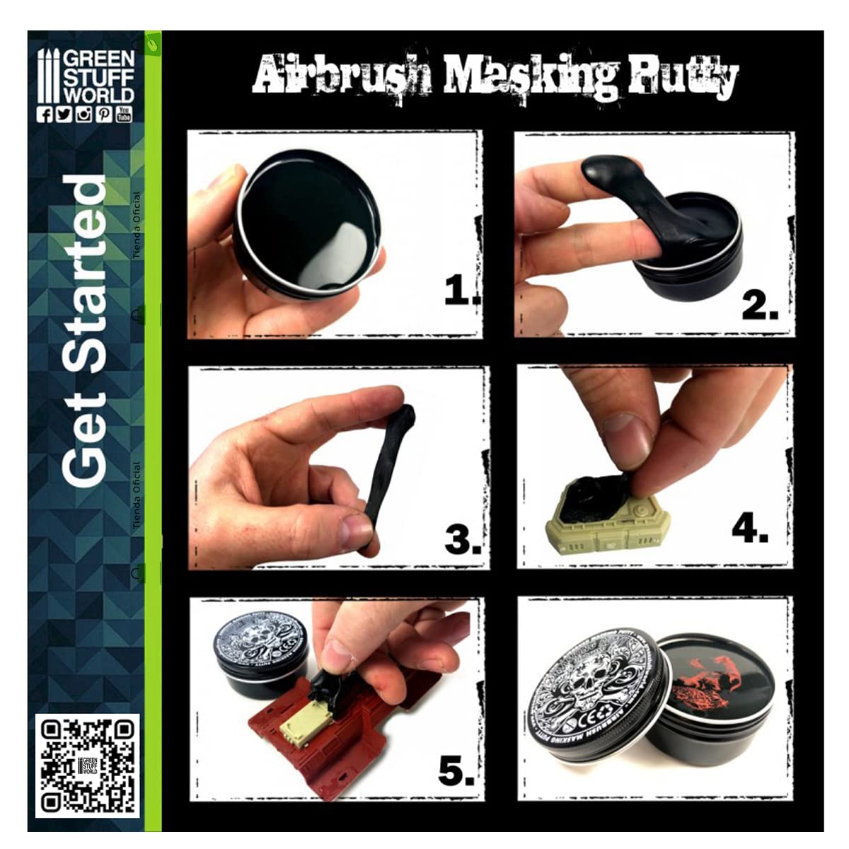 Green Stuff World Airbrush Masking Putty for Models & Miniatures - Non-Toxic Reusable Modeling Clay - Perfect for Warhammer, Dioramas & Scale Model Detailing