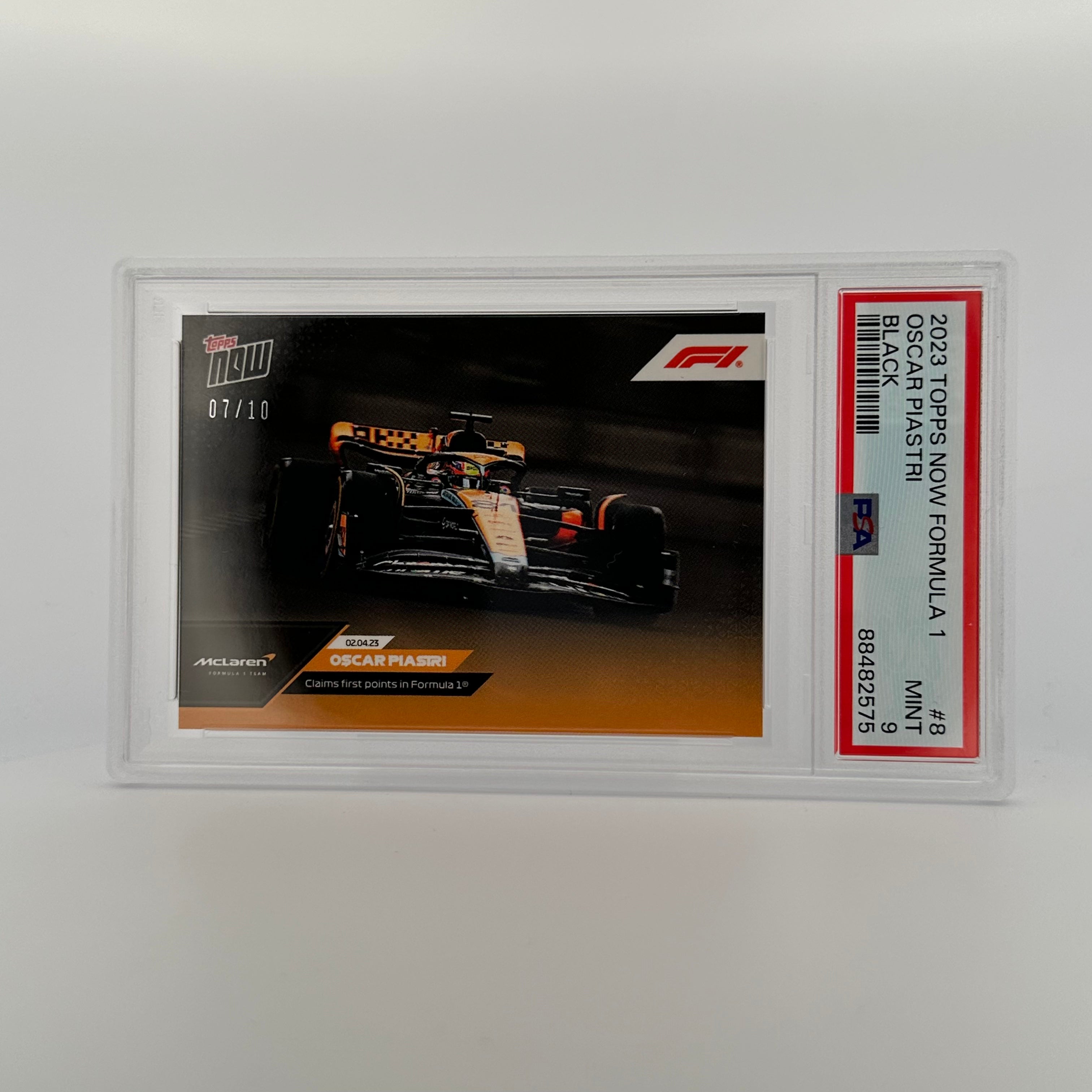 2023 Topps Now Oscar Piastri #8 Black PSA 9 POP 1 - Rare Rookie Card for Collectors & Sports Memorabilia Fans - Perfect for Display, Trading, and Investment