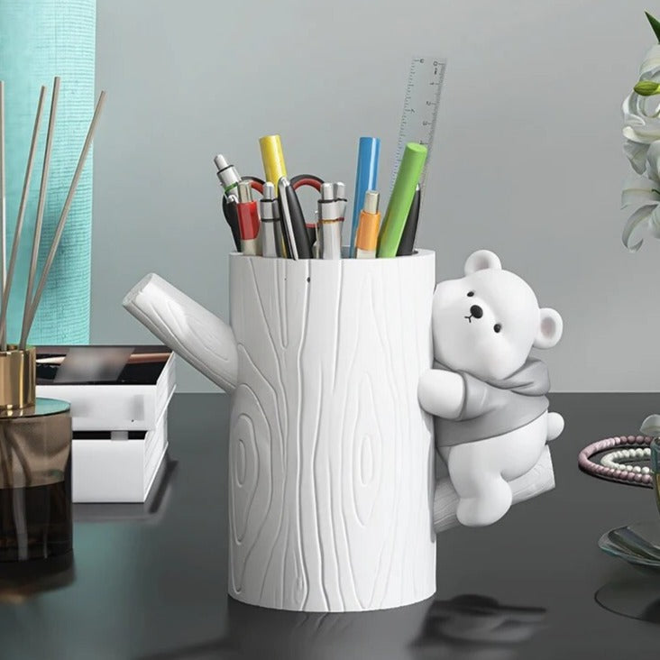 Vigorous Bear Statue - Handcrafted Side Table Decor & Unique Home Ornament | Perfect for Living Room, Cabin, or Office Decoration