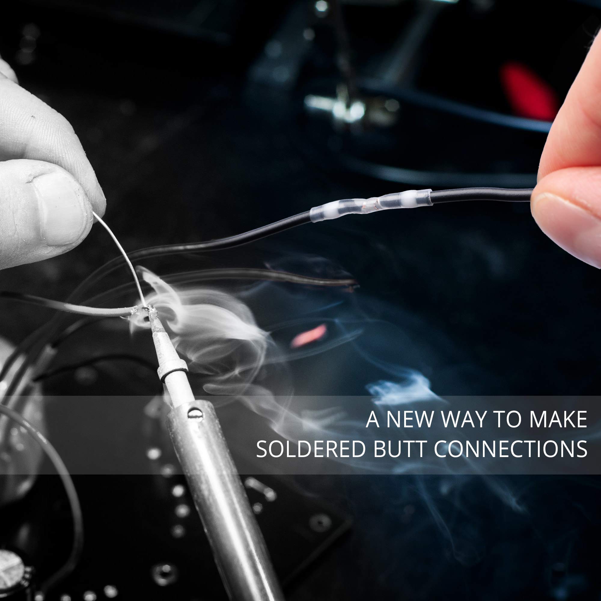 Wirefy 150 PCS Heat Shrink Solder Seal Wire Connectors - Waterproof Self-Soldering Butt Connectors for 26-24 AWG Wires - Ideal for Automotive, Marine & Outdoor Electrical Repairs