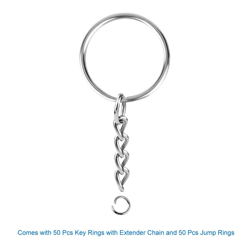 100Pcs Bulk Key Chain Rings with Chains & Tassel Pendants - DIY Keychain Making, Jewelry Craft Supplies for Gifts, Party Favors & Home Decor Accessories
